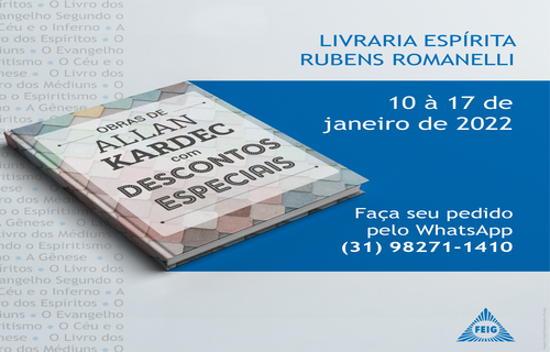 Livraria Rubens Romanelli oferece descontos em obras de Allan Kardec